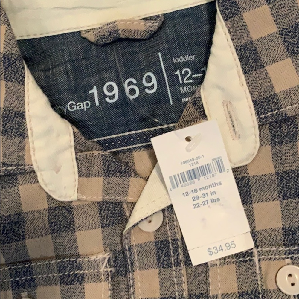 NWT plaid bottom down shirt for kids - Picture 2 of 2